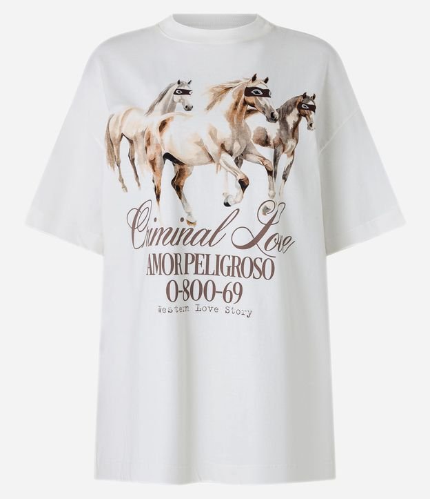 Remera Oversized en Algodón con Estampa Criminal Love Cavalos 5