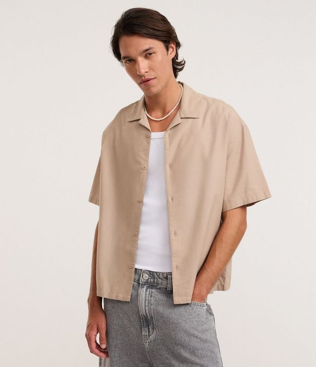 Camisa Masculina Boxy en Algodón Texturizado