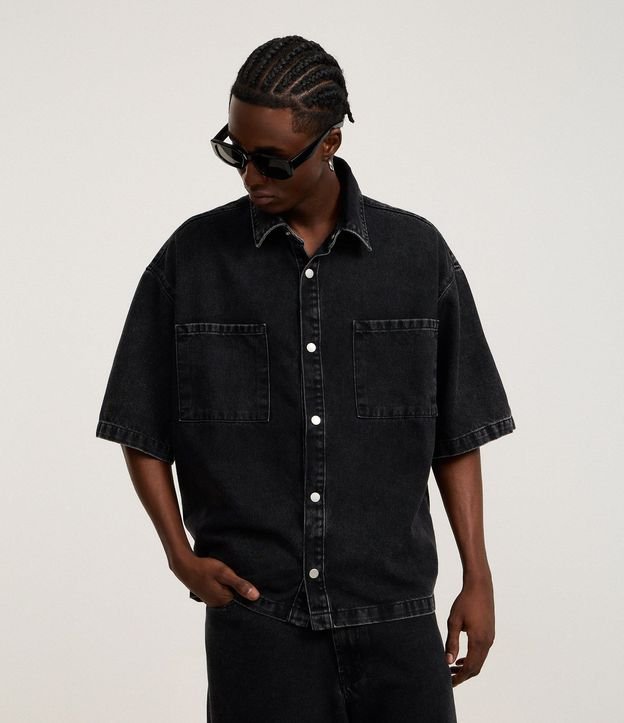 Camisa Boxy en Jeans con Bolsillos Marmorlada