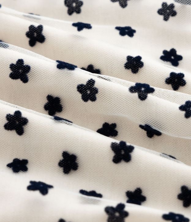 Vestido Infantil en Tule con Textura Floral - Talle 1 a 6 años 4
