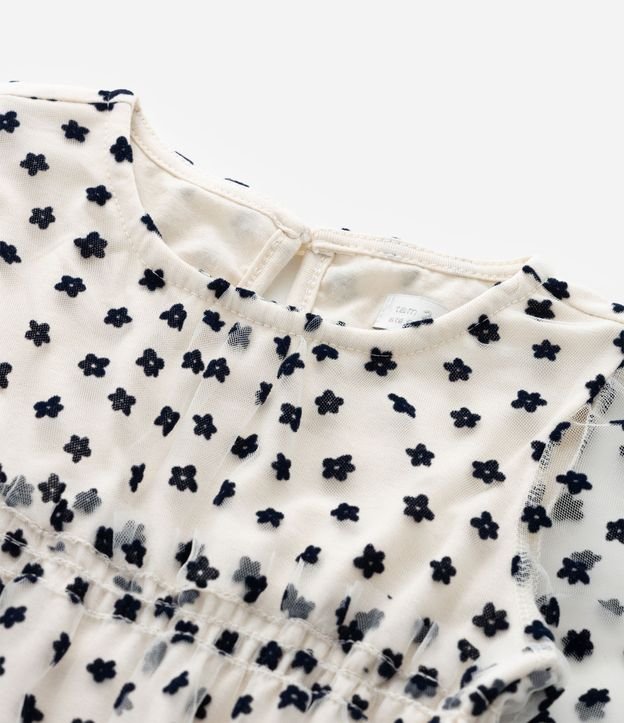 Vestido Infantil en Tule con Textura Floral - Talle 1 a 6 años 6