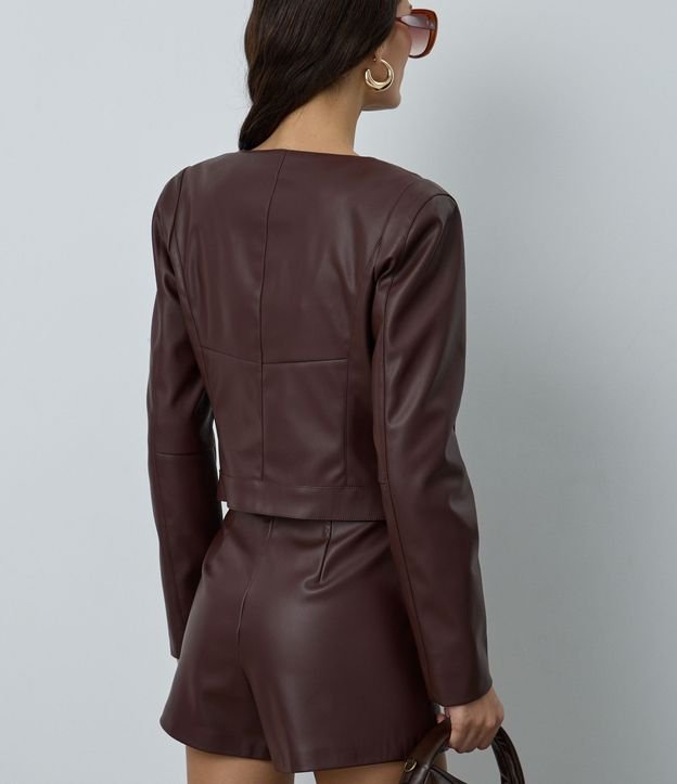 Campera en PU con Hombrera y Cremallera 4