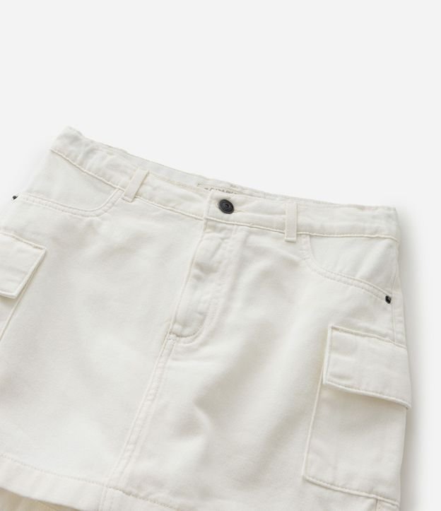 Short Pollera Infantil en Sarga con Bolsillo Cargo - Talle 5 a 14 años 6