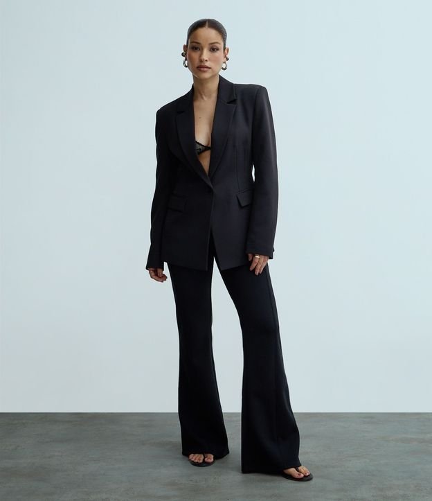 Pantalón Flare en Punto Roma con Cintura Incorporada