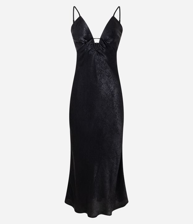 Vestido Sleep Dress New Midi Satinado con Escote Profundo 6