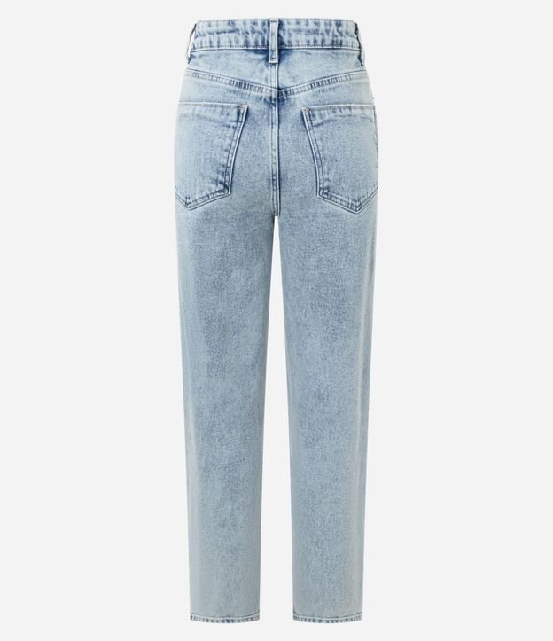 Pantalón Mom en Jeans con Cinturón Pañuelo Estampado 2