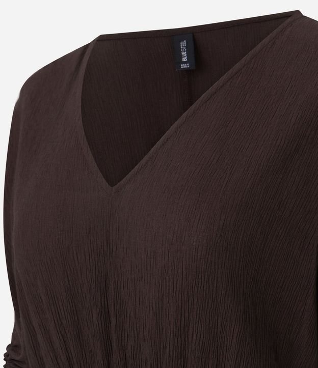 Vestido Manga Corta en Viscolino con Lazo y Textura Crinckle 9