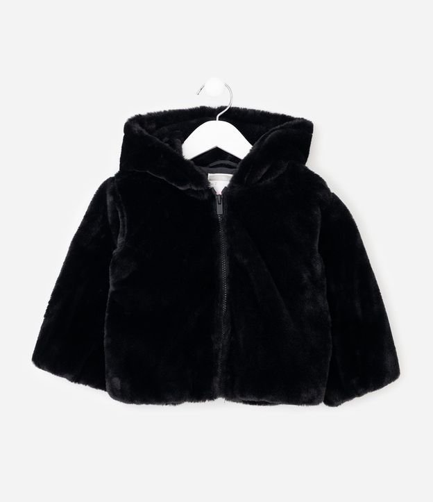 Campera Infantil Fake Fur con Capucha - Talle 1 a 6 años 2