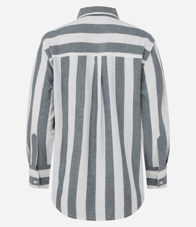 Camisa Manga Larga en Viscolino con Estampado Rayada 6