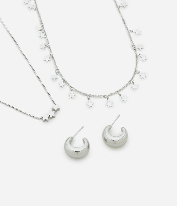 Conjunto Collar Capas y Caravana con Colgante Estrellas