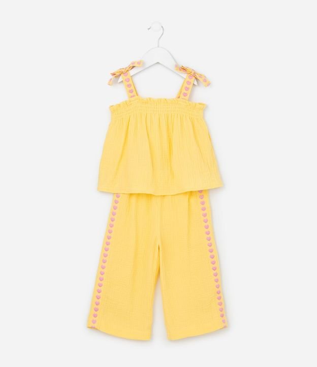 Conjunto Infantil con Corazones y Texturizado - Tam1 a 6 años 2