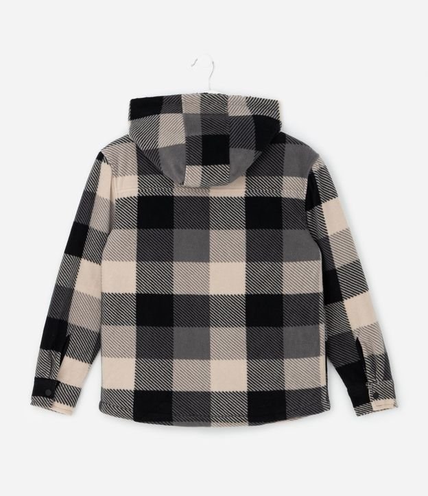 Saco Infantil en Fleece con Estampa de Cuadros y Capucha – Talle 5 a 14 años 4