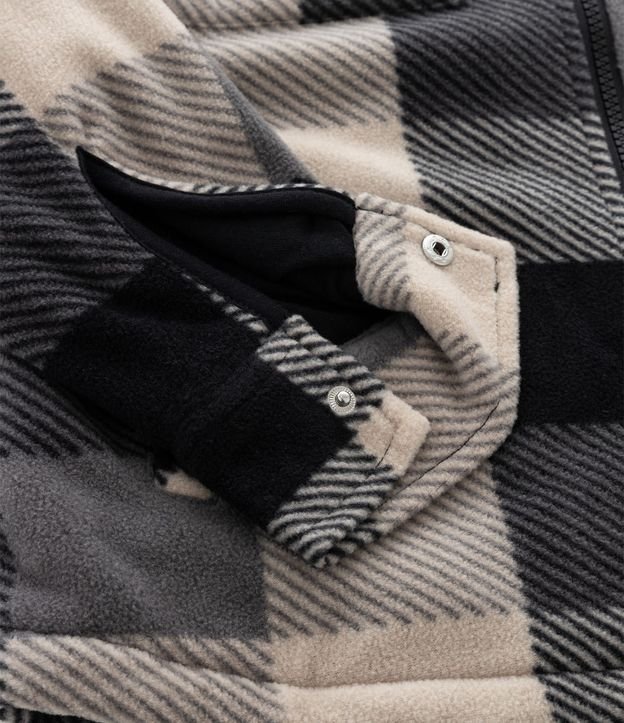 Saco Infantil en Fleece con Estampa de Cuadros y Capucha – Talle 5 a 14 años 6