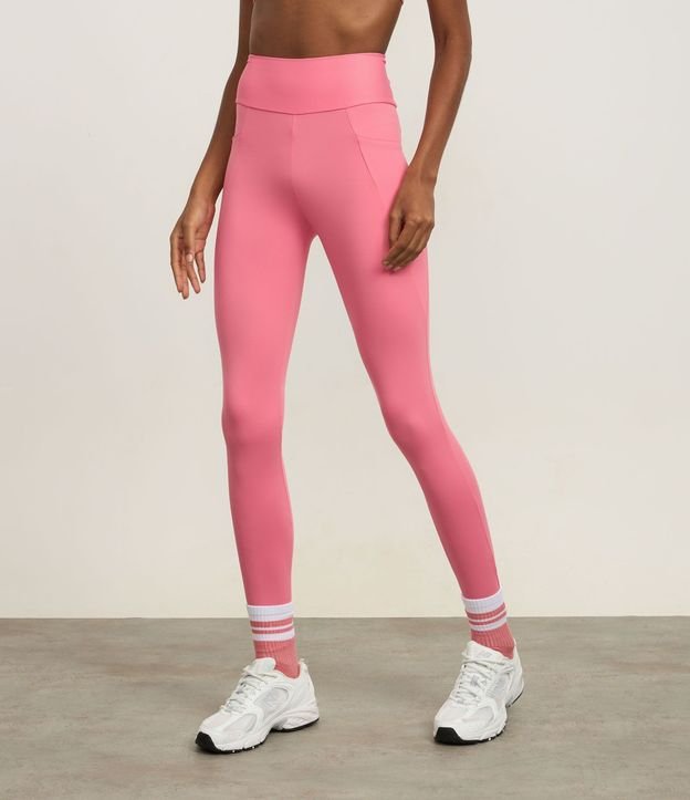 Pantalón Legging Deportiva en Microfibra Pesada con Tiras Elásticas Cruzadas 2