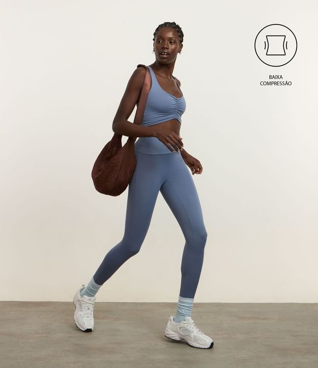 Pantalón Legging Deportiva sin Costura no Gancho y con Fruncido Delantero