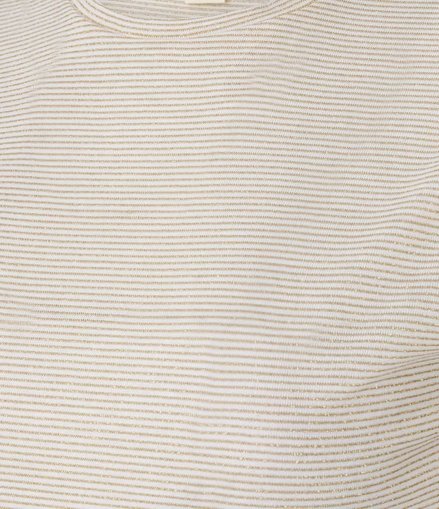 Blusa con Cuello Redondo y Rayas de Hilo Metalizado 2
