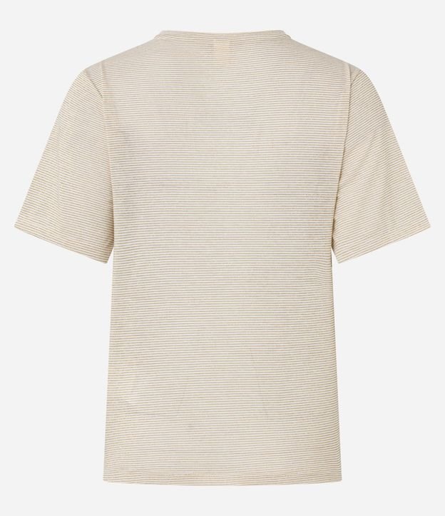Blusa con Cuello Redondo y Rayas de Hilo Metalizado 3