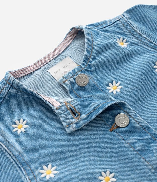 Campera Infantil en Jeans con Bordado de Flores - Talle 1 a 6 años 4
