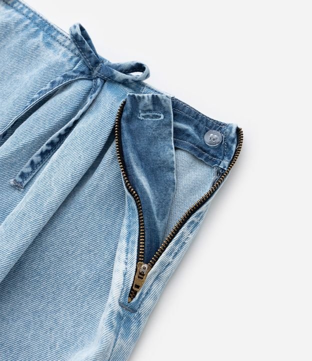 Pollera Infantil en Jeans con Pliegues y Aplicaciones de Lacitos - Talle 7 a 14 años 7