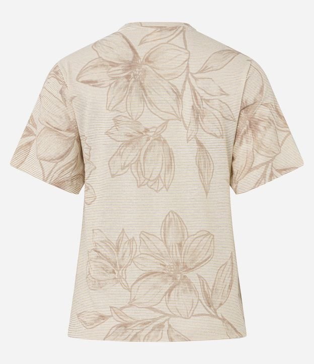 Blusa con Estampa Floral y Rayas de Hilo Metalizado 7