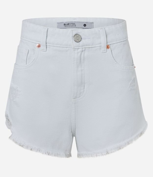 Short Slim en Sarga con Terminación Deshilachada 5