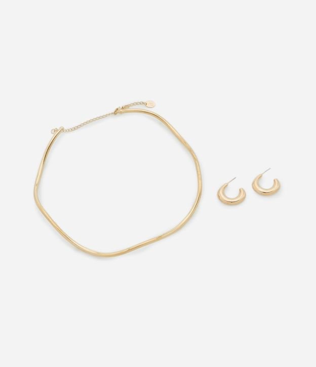 Conjunto de Collar y Caravana Aro Forma Organica 2