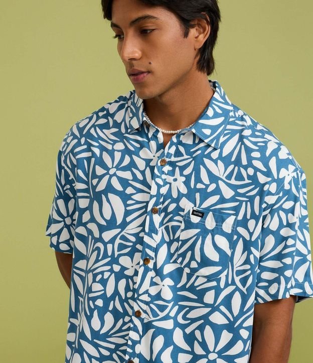 Camisa Relaxed en Viscosa con Estampa Floral
