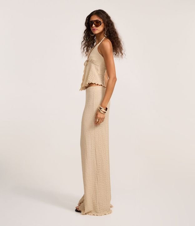Pantalón Texturizada con Cintura Elástica