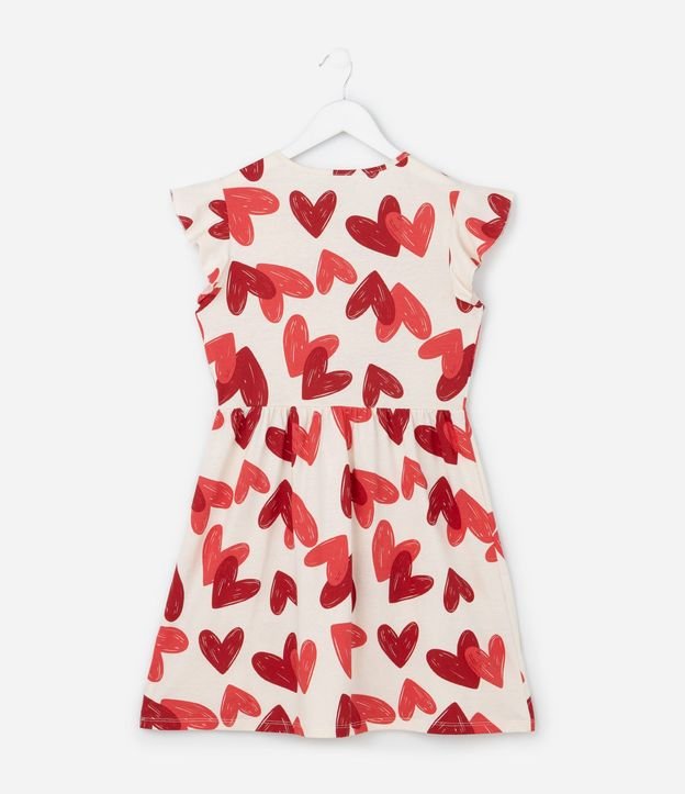 Vestido Infantil en Algodón con Estampa de Corazones - Talle 5 a 14 años 2