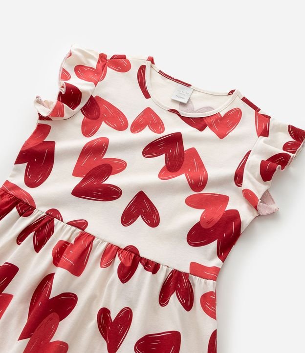 Vestido Infantil en Algodón con Estampa de Corazones - Talle 5 a 14 años 6