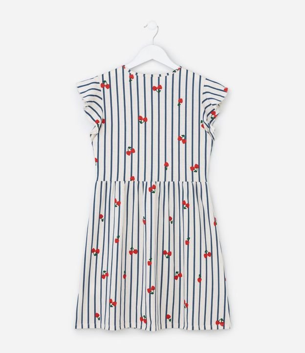 Vestido con Estampa Rayada con Cerezas - Talle 5 a 14 años 2