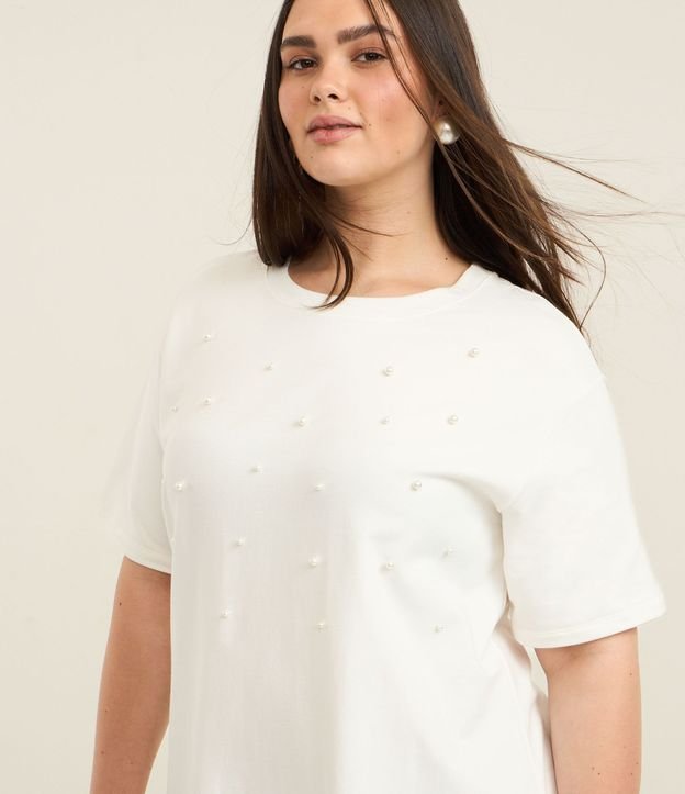 Vestido Corto en Algodón con Brillitos Aplicados Curve & Plus Size 3