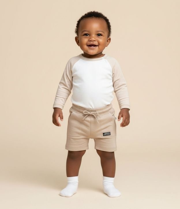 Bermuda Infantil con Bolsillos - Talle RN a 18 Meses