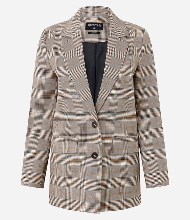Blazer Oversized de Sastrería con Estampa de Cuadros 6