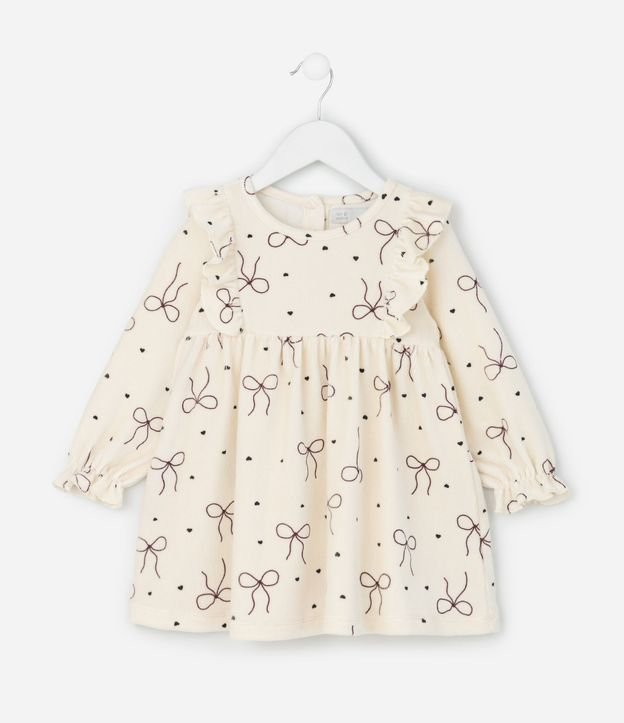 Vestido Infantil con Estampa de Moñitas y Media Can Can – Talle 1 a 5/6 años 3
