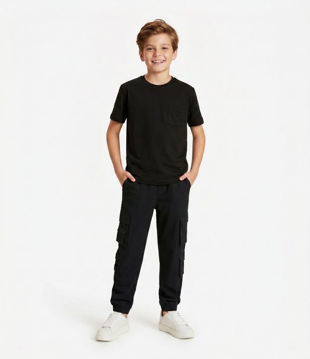 Pantalón Infantil en Microfibra con Bolsillos y Velcro - Talle 5 a 14 años