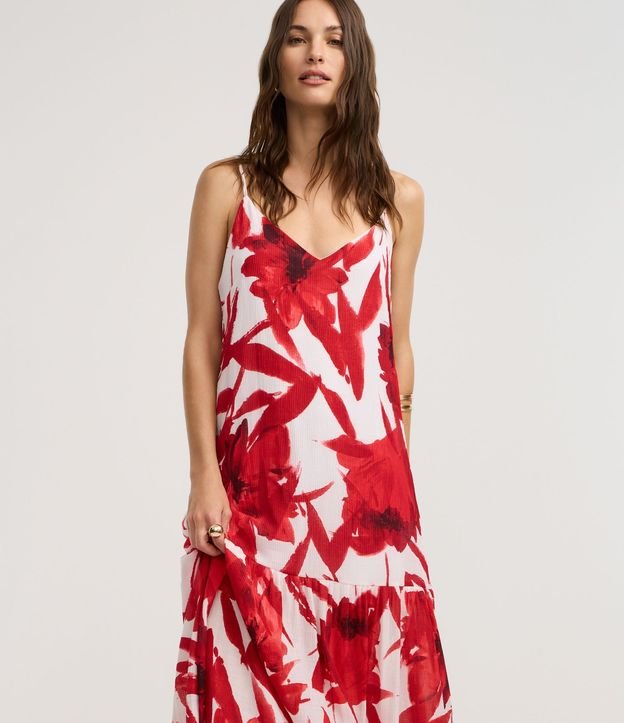 Vestido Evasê Largo en Viscosa con Estampado Floral 2