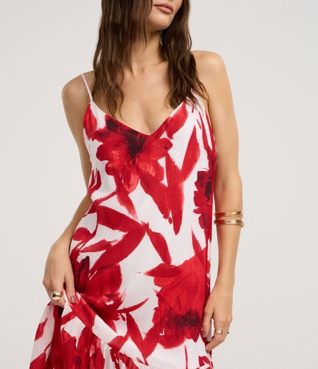 Vestido Evasê Largo en Viscosa con Estampado Floral 4
