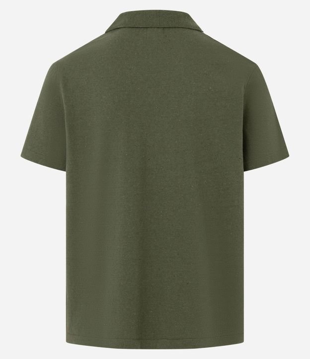 Camisa Regular en Punto Leve con Rayas Contrastantes 8