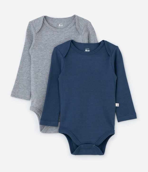 Kit 02 Bodies Infantiles en Suedine con Cuello Americano – Talle RN a 18 Meses