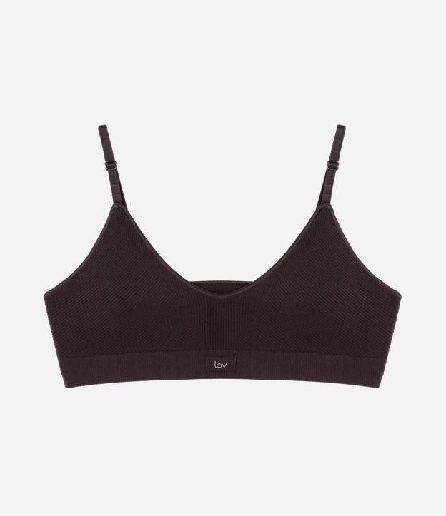Soutien Top Comfy Seamless Texturizado con Etiqueta LOV y Copa Desmontable