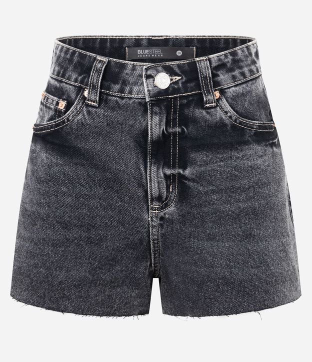 Short Mom en Jeans Marmoleado con Ruedo Cortado 6