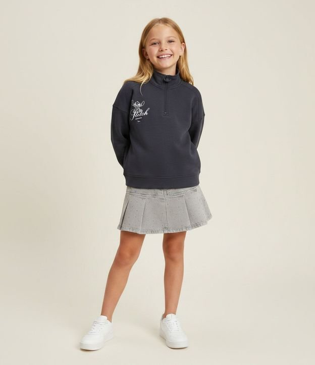 Buzo Infantil Relaxed en Tech Fleece con Estampa de Stitch – Talle 5 a 14 años
