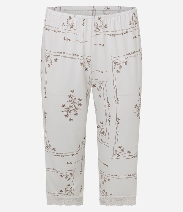 Pijama Capri Peach Touch con Encaje y Estampado Floral 8