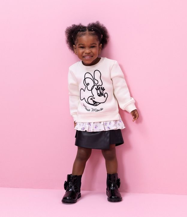 Buzo Infantil con Bordado Minnie y Ruedo de Camisa – Talle 1 a 6 años 1