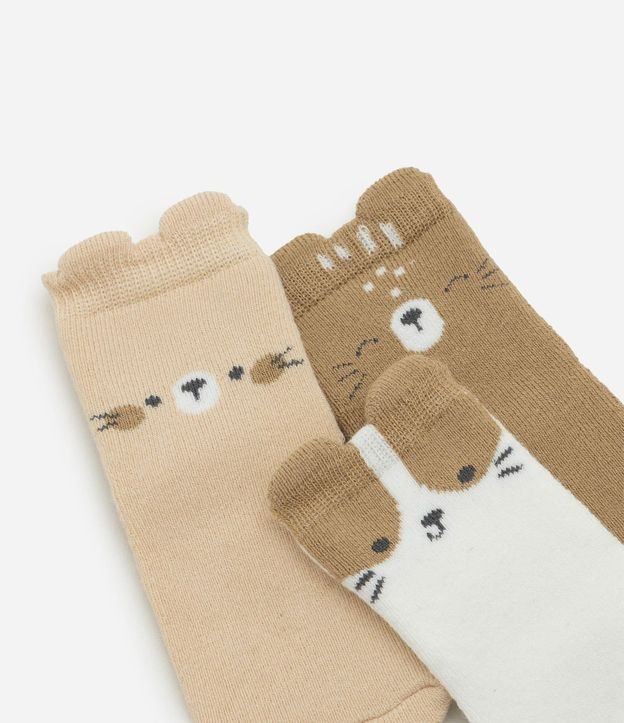 Kit Infantil 3 Medias con Animais y Terry - Talle RN a 12 Meses 4
