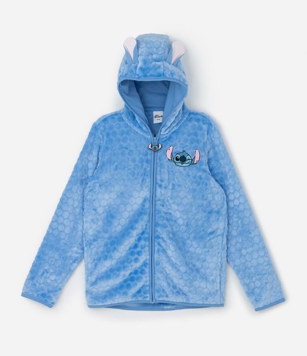 Campera Infantil con Bordado Stitch  y Capucha con Orejas – Talle 5 a 14 años