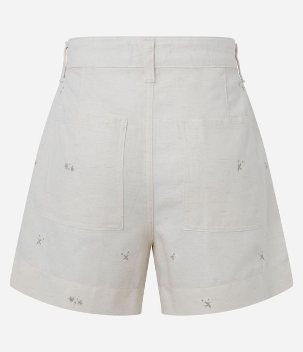 Short Cintura Alta en Algodón con Bordado Floral 7