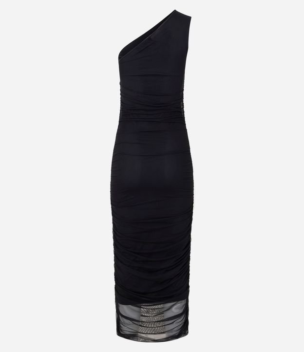 Vestido New Midi en Tule con Hombro Único y Fruncido Lateral 5