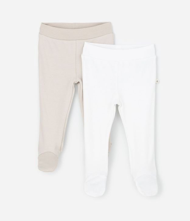 Kit 02 Pantalones infantiles con Pies Cerrados - Talle RN a 12 meses